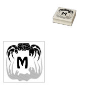 Ghost Crab Silhouette Casting a Shadow Monogram Rubberstempel (Gestempeld)