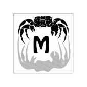 Ghost Crab Silhouette Casting a Shadow Monogram Rubberstempel (Afrduk)