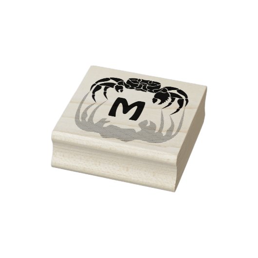 Ghost Crab Silhouette Casting a Shadow Monogram Rubberstempel (Stempel)