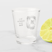 Ghost Crab Silhouette Casting a Shadow Monogram Shot Glas (Achterkant)