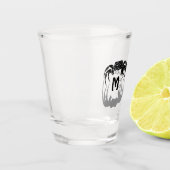 Ghost Crab Silhouette Casting a Shadow Monogram Shot Glas (Links)