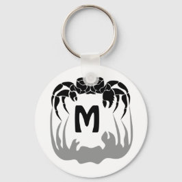 Ghost Crab Silhouette Casting a Shadow Monogram Sleutelhanger