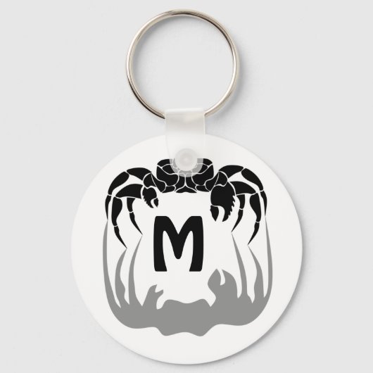 Ghost Crab Silhouette Casting a Shadow Monogram Sleutelhanger (Voorkant)