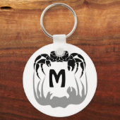 Ghost Crab Silhouette Casting a Shadow Monogram Sleutelhanger (Voorkant)