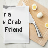 Ghost Crab Silhouette Casting a Shadow Monogram Theedoek (Quarter Fold)