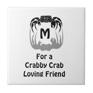 Ghost Crab Silhouette die een schaduwmonogram afge Tegeltje