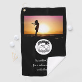 Ghost Crab Silhouette en Shadow Monogram Foto Golfhanddoek (Insitu)