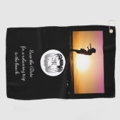 Ghost Crab Silhouette en Shadow Monogram Foto Golfhanddoek (Horizontaal)
