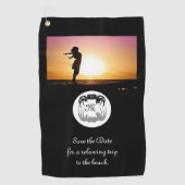 Ghost Crab Silhouette en Shadow Monogram Foto Golfhanddoek (Voorkant)