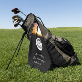 Ghost Crab Silhouette en Shadow Monogram Foto Golfhanddoek (Groen)