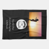 Ghost Crab Silhouette en Shadow Monogram Foto Theedoek (Horizontaal)