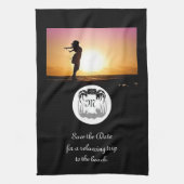 Ghost Crab Silhouette en Shadow Monogram Foto Theedoek (Verticaal)