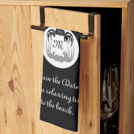 Ghost Crab Silhouette en Shadow Monogram Foto Theedoek