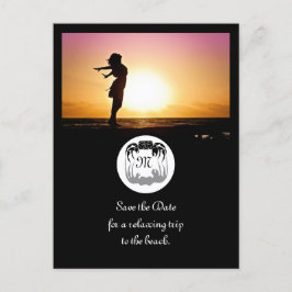 Ghost Crab Silhouette en Shadow Monogram Foto Uitnodiging Briefkaart