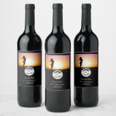 Ghost Crab Silhouette en Shadow Monogram Foto Wijn Etiket (Flessen)