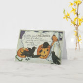 Ghost Crow Jack O Lantaarn Pompoen Zwart Kat Kaart (Gele Bloem)