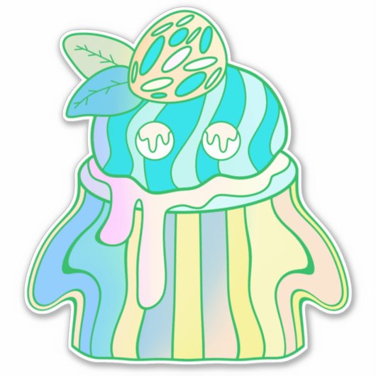Ghost Cupcake Sticker (Voorkant)