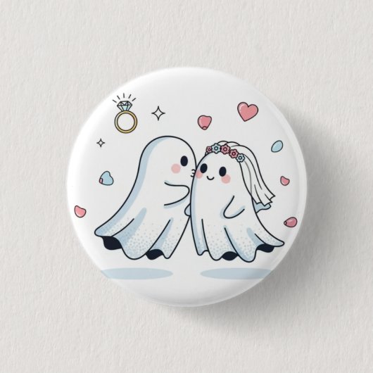 Ghost Cute Love Patch — Romantic Pin Button 2026 (Voorkant)