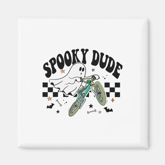 Ghost Cycling Fietsretro Halloween Party C Magneet (Voorkant)