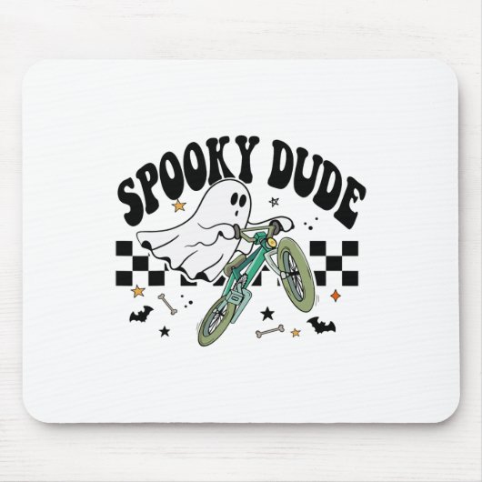 Ghost Cycling Fietsretro Halloween Party C Muismat (Voorkant)