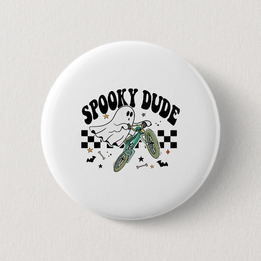 Ghost Cycling Fietsretro Halloween Party C Ronde Button 5,7 Cm (Voorkant)
