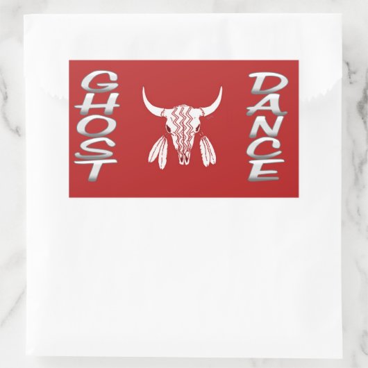 Ghost Dance rechthoekige sticker (Tas)