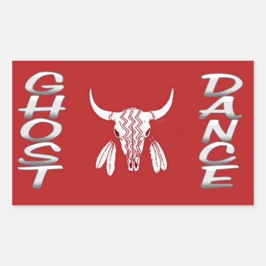 Ghost Dance rechthoekige sticker (Voorkant)