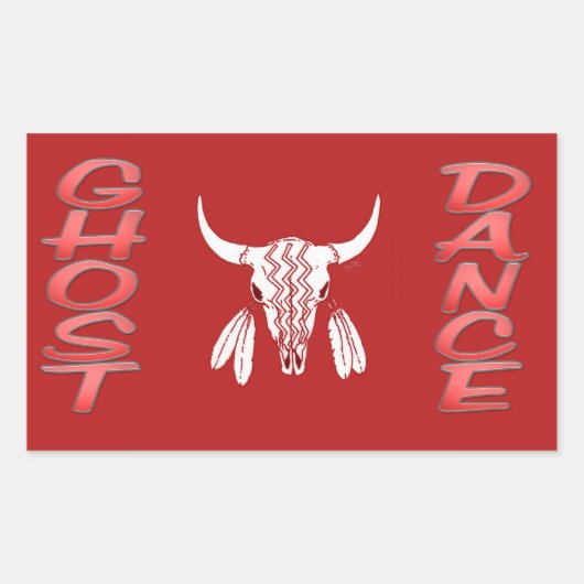 Ghost Dance rode rechthoekige grote stickers (Voorkant)