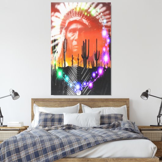 Ghost Dance van de indianen Canvas Afdruk (Insitu (Slaapkamer))