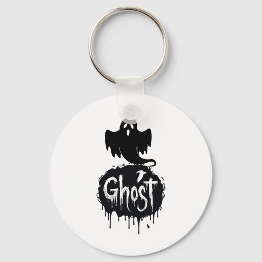 Ghost – Dark Horror Dripping Text Art Sleutelhanger (Voorkant)