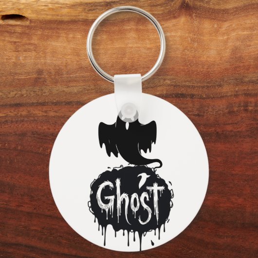 Ghost – Dark Horror Dripping Text Art Sleutelhanger (Achterkant)