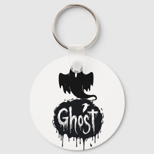 Ghost – Dark Horror Dripping Text Art Sleutelhanger (Achterkant)
