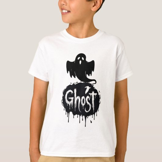 Ghost – Dark Horror Dripping Text Art T-shirt (Voorkant)