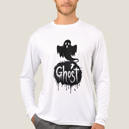 Ghost – Dark Horror Dripping Text Art Tri-Blend Shirt (Voorkant volledig)