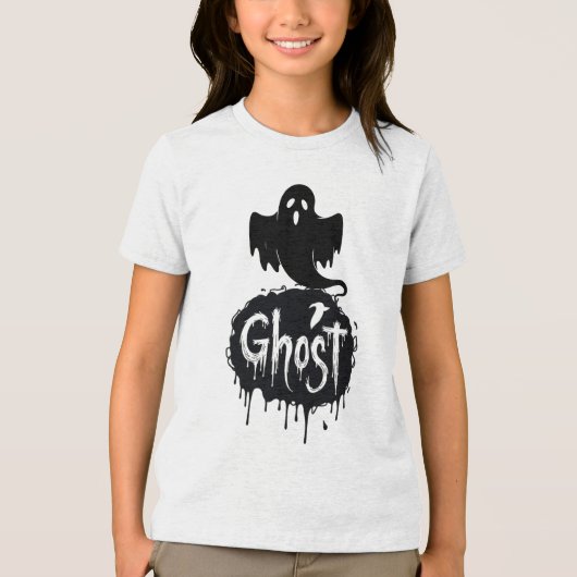 Ghost – Dark Horror Dripping Text Art Tri-Blend Shirt (Voorkant)