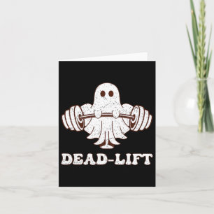 Ghost Dead Lift Groovy Fitness Spooky Funny Hallow Kaart
