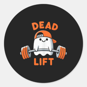 Ghost Dead Lift Halloween Gym Funny Gymer Weightli Ronde Sticker