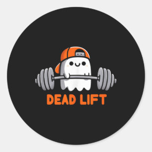 Ghost Dead Lift Halloween Gym Funny Gymer Weightli Ronde Sticker