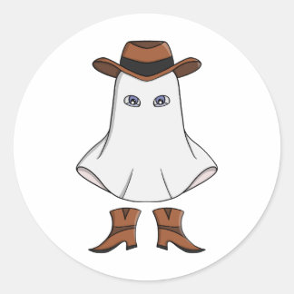 Ghost Dearing Cowboy Pet en laarzen Ronde Sticker