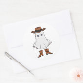 Ghost Dearing Cowboy Pet en laarzen Ronde Sticker (Envelop)