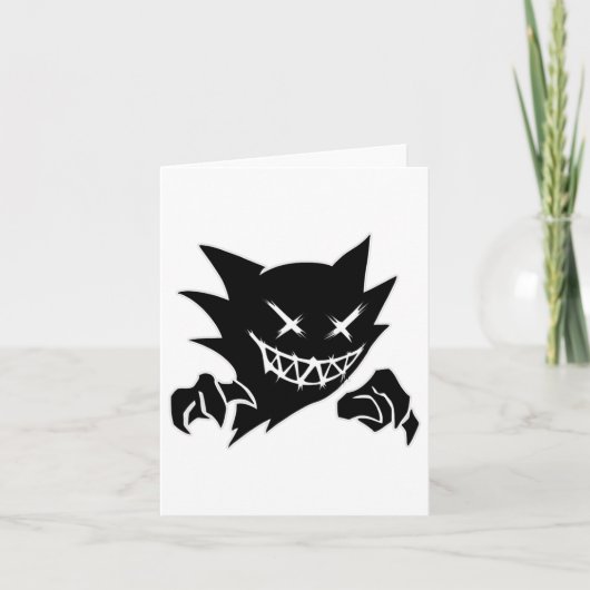 Ghost Demon Sketchy Blackwork Tattoo Flash Kaart (Voorkant)