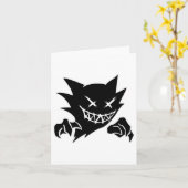 Ghost Demon Sketchy Blackwork Tattoo Flash Kaart (Gele Bloem)