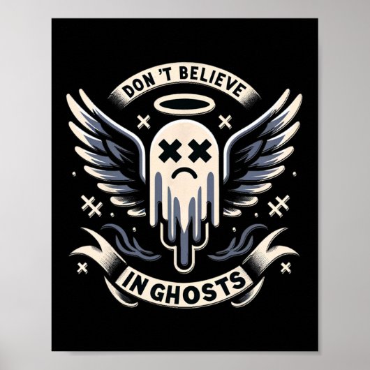 Ghost Design Schattige Ghost Halloween Spooky Seiz Poster (Voorkant)