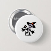 Ghost Devil voor Halloween Sticker Ronde Button 5,7 Cm (Voorkant /achterkant)