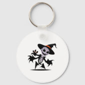 Ghost Devil voor Halloween Sticker Sleutelhanger (Voorkant)