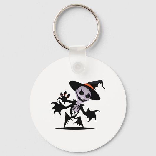 Ghost Devil voor Halloween Sticker Sleutelhanger (Voorkant)