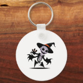 Ghost Devil voor Halloween Sticker Sleutelhanger (Voorkant)