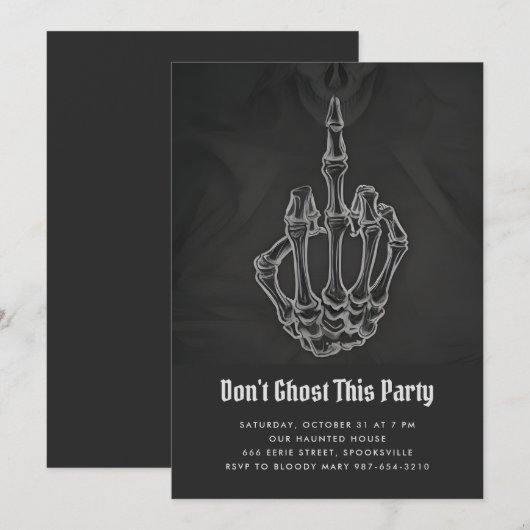 Ghost deze party Halloween uitnodiging niet (Voorkant / Achterkant)