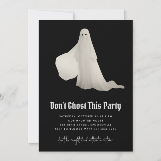 Ghost deze party Halloween uitnodiging niet (Voorkant)