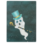 Ghost die de bovenste plaat draagt met blauwe ogen klembord (Achterkant)